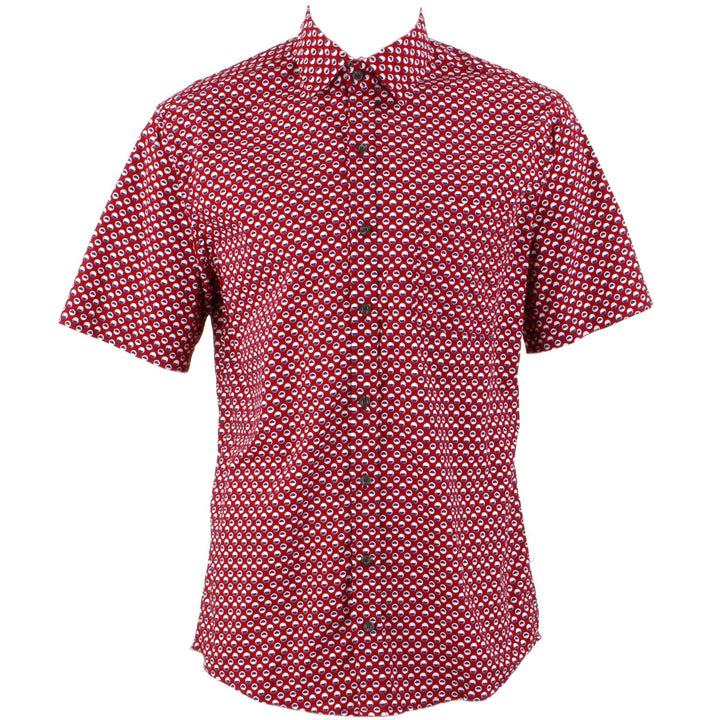 Regular Fit Short Sleeve Shirt - Purple & White Spots