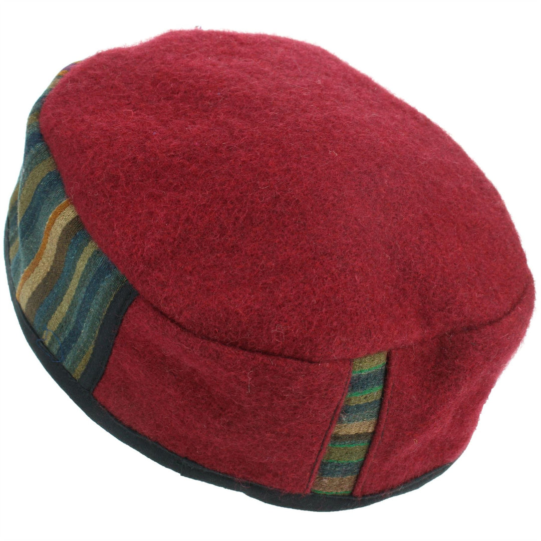 Nepalese Wool Smoking Hat - Red