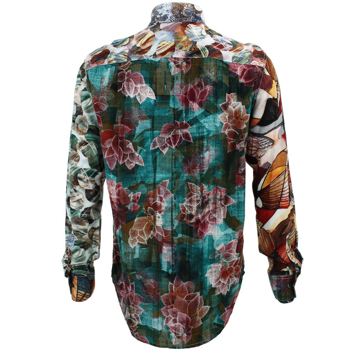 Regular Fit Long Sleeve Shirt - Random Mixed Panel - Abstract