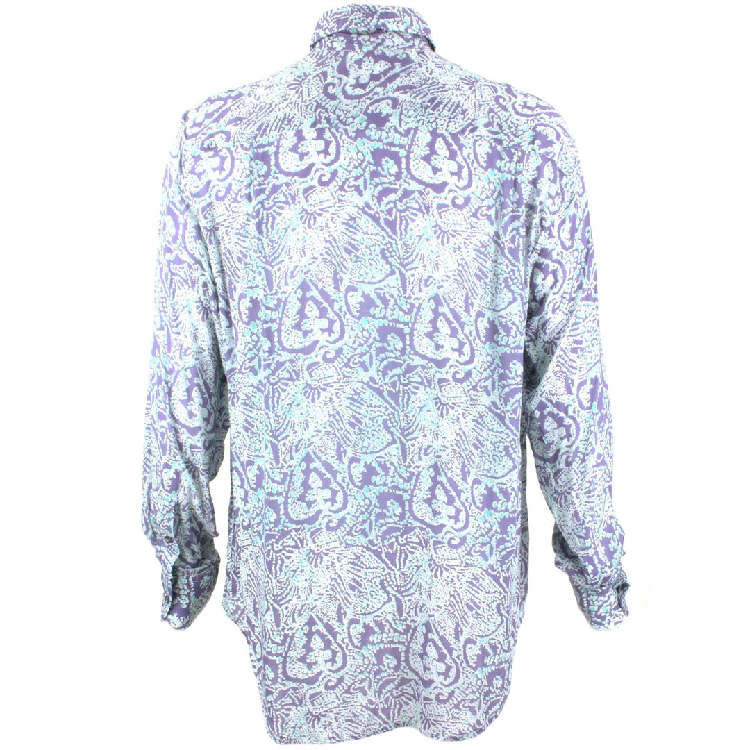 Regular Fit Long Sleeve Shirt - Blue Grey Abstract