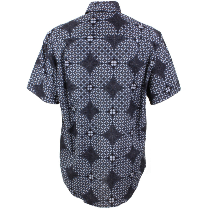 Regular Fit Short Sleeve Shirt - Slate Geometric