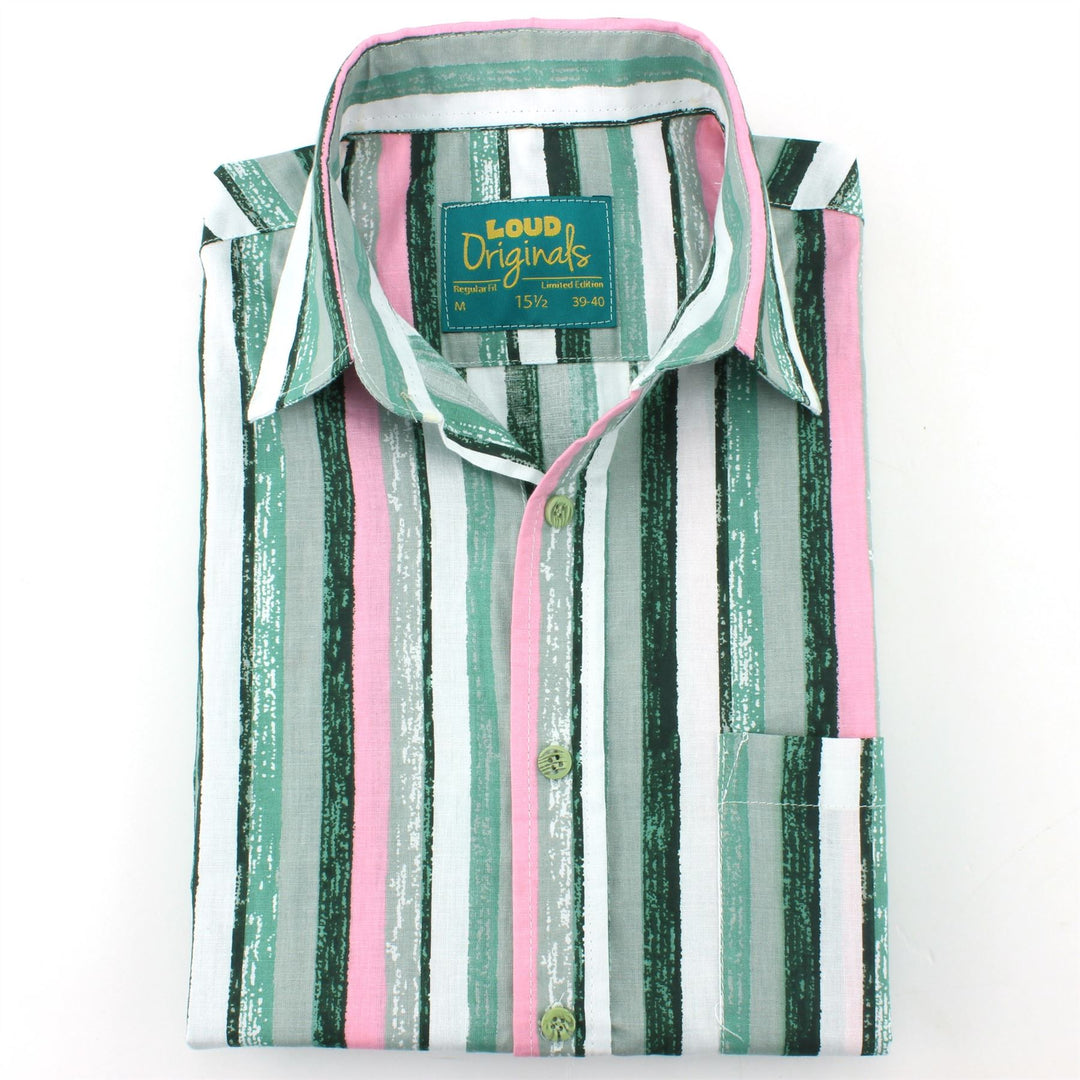 Regular Fit Short Sleeve Shirt - Bayadere Stripes