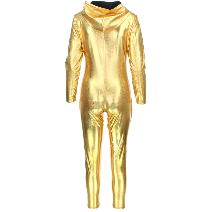 Shiny Hooded Catsuit - Gold