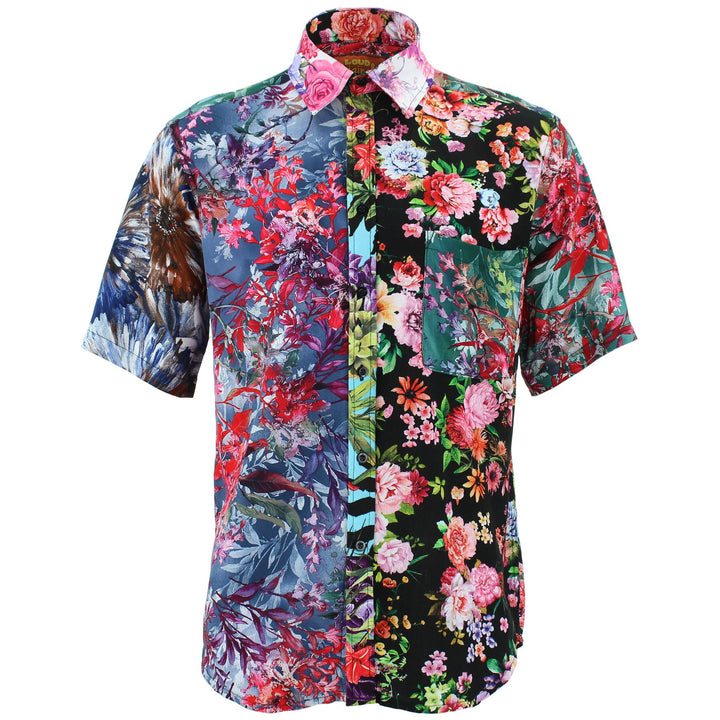 Regular Fit Short Sleeve Shirt - Random Mixed Panel - Floral