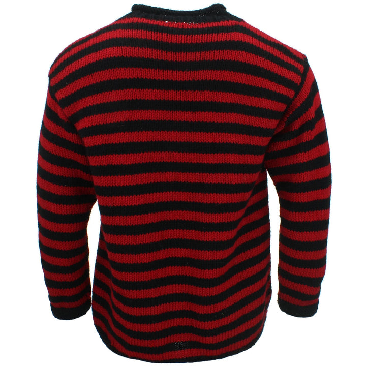 Chunky Wool Knit Jumper - Red Black