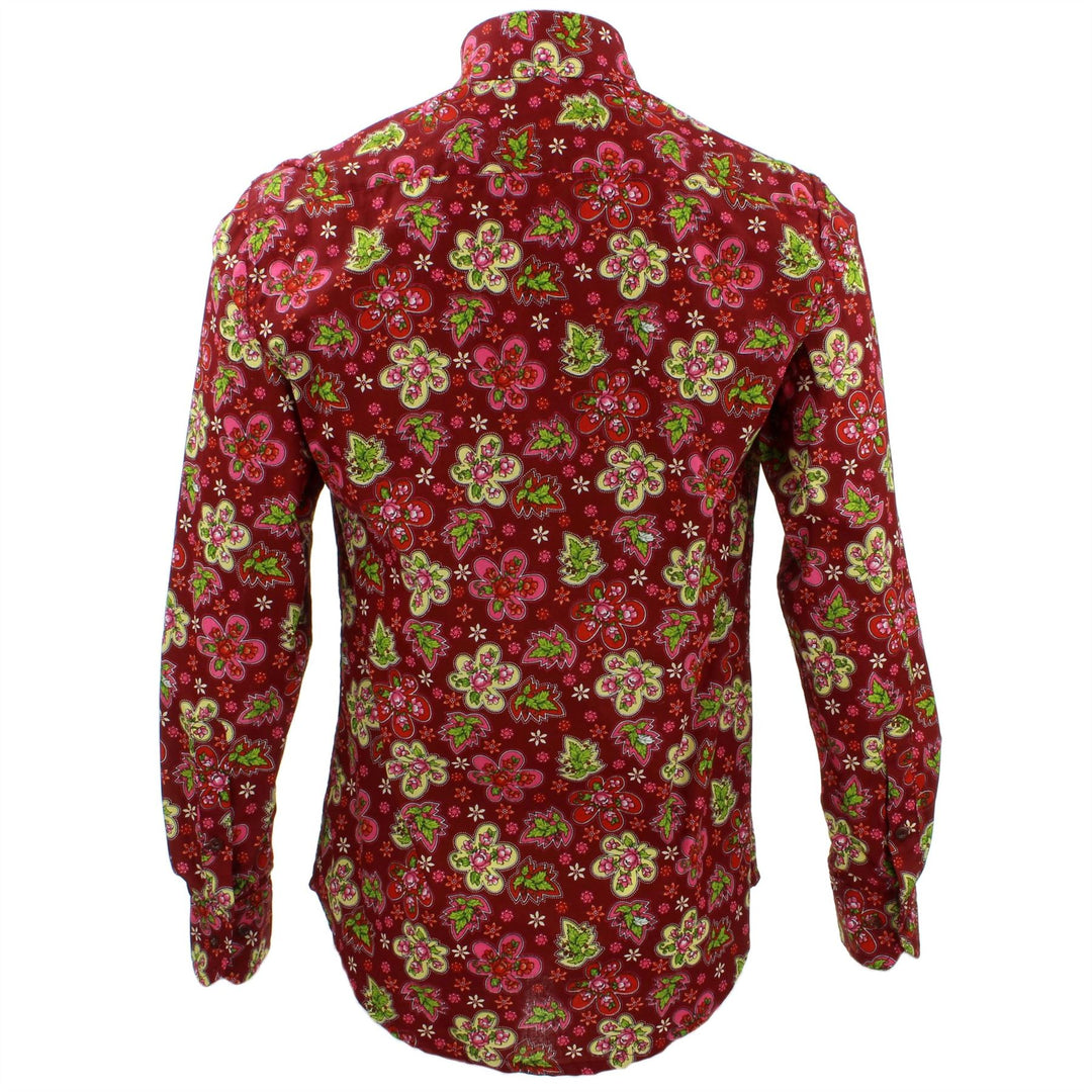 Tailored Fit Long Sleeve Shirt - Pink & Red Floral