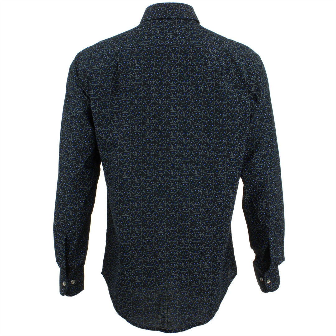 Regular Fit Long Sleeve Shirt - Black Abstract Seedpods