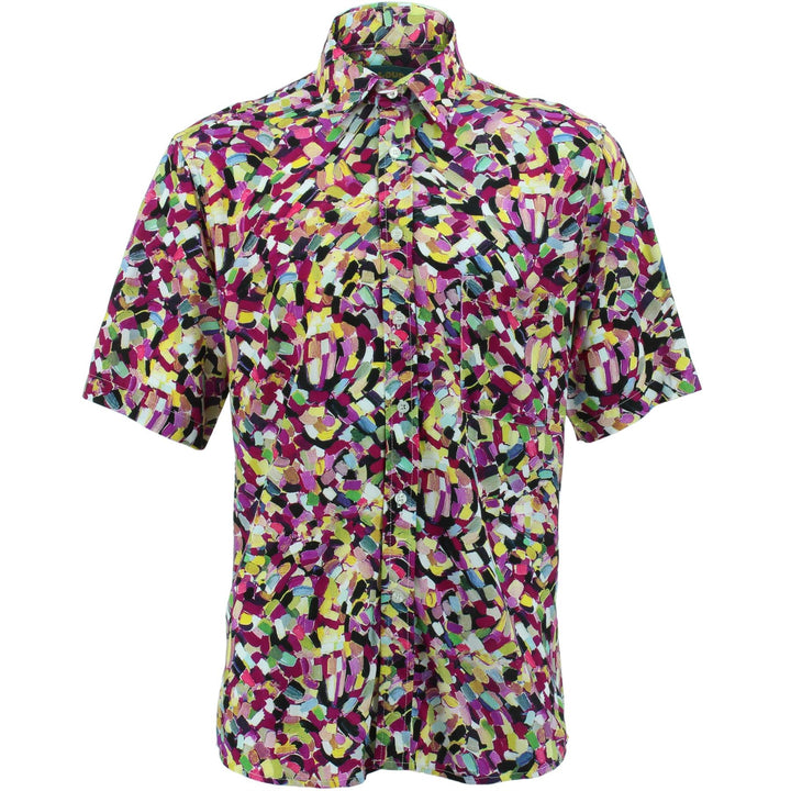 Regular Fit Short Sleeve Shirt - Brushstrokes