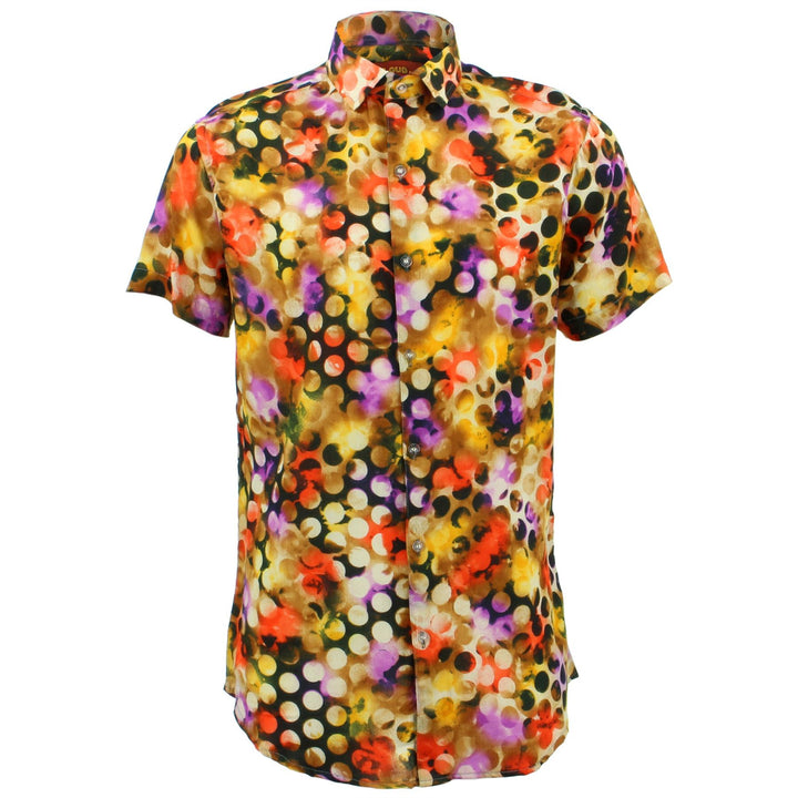 Tailored Fit Short Sleeve Shirt - Nebula Dots