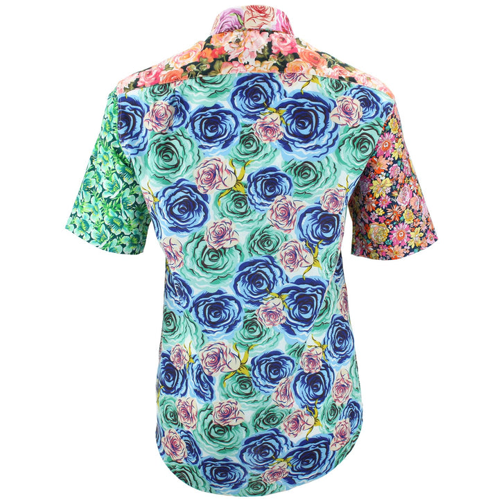 Regular Fit Short Sleeve Shirt - Random Mixed Panel - Floral