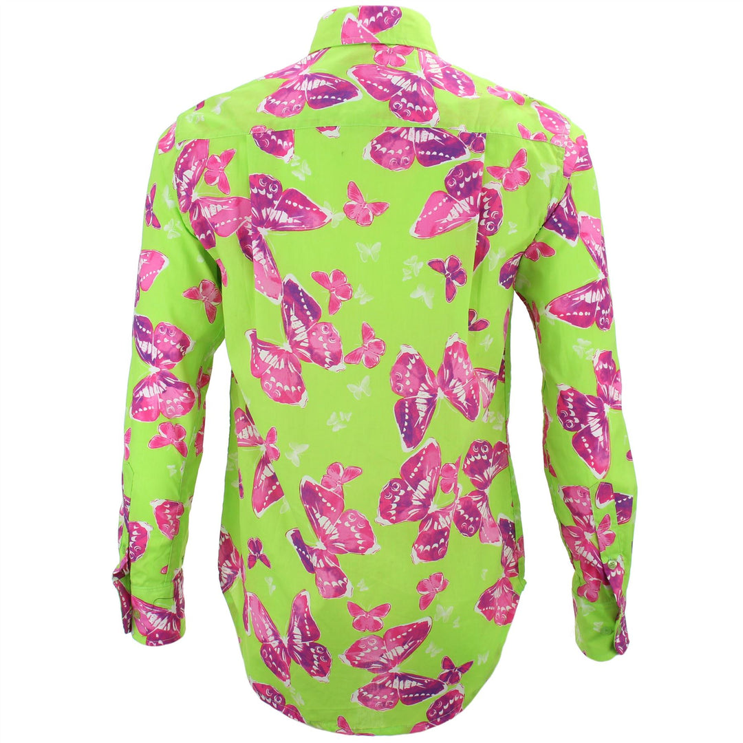 Regular Fit Long Sleeve Shirt - Neon Butterflies