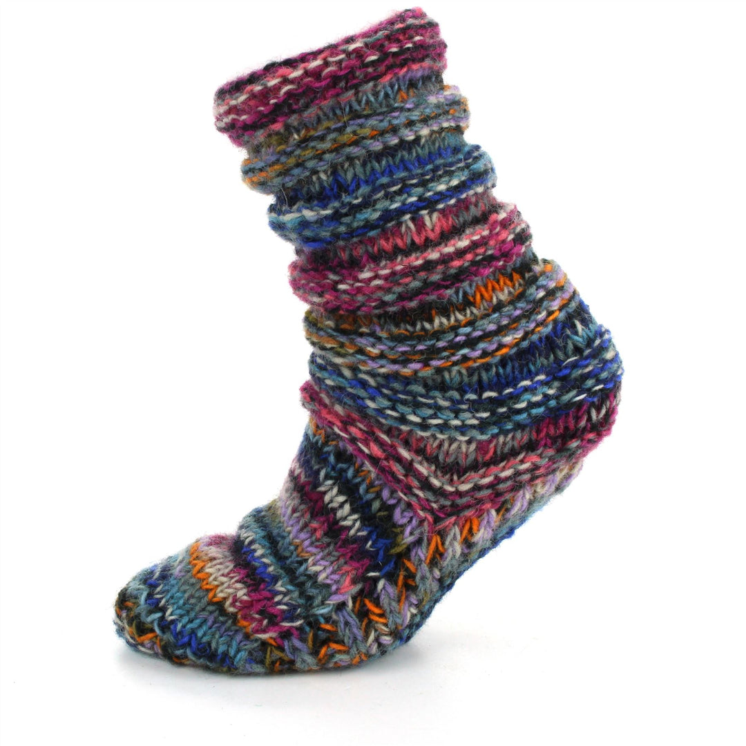 Hand Knitted Wool Slipper Socks Lined - SD Electric