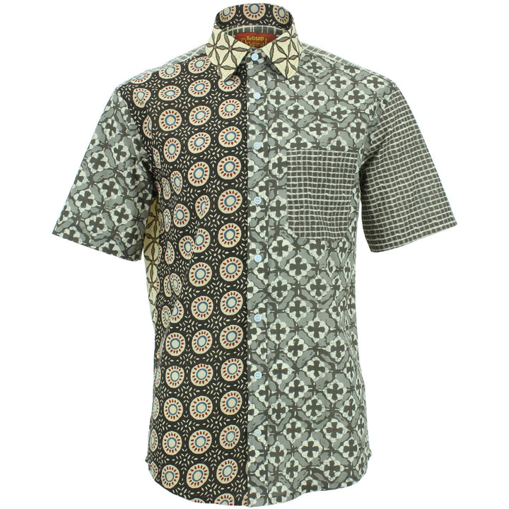 Regular Fit Short Sleeve Shirt - Random Mixed Panel