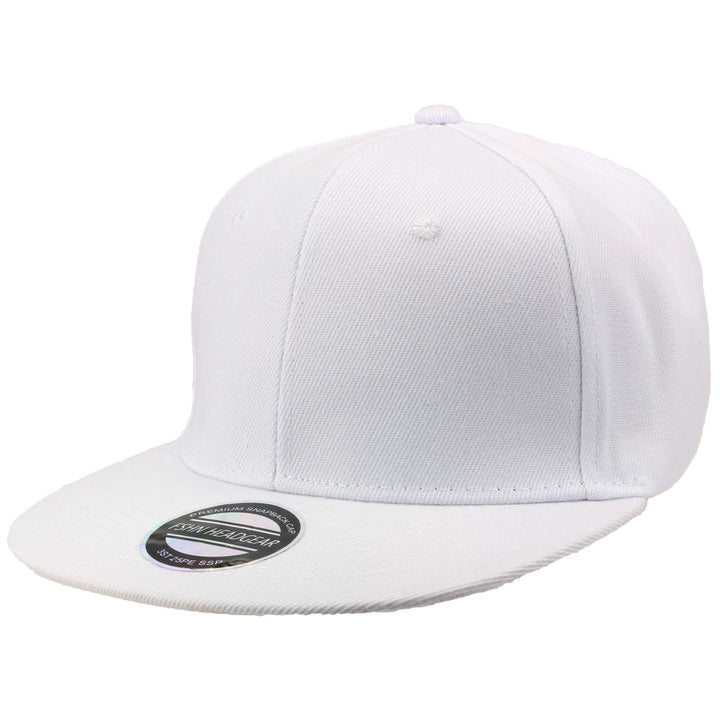 Snapback Flat Peak Cap - White