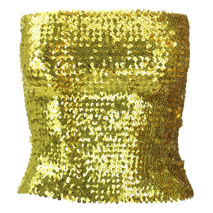 Sequin Strapless Top - Gold