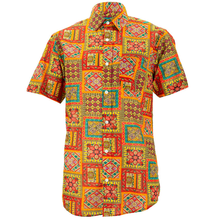 Regular Fit Short Sleeve Shirt - Patchwork